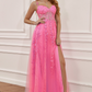 A Line Spaghetti Straps Prom Dress with Appliques