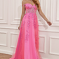 A Line Spaghetti Straps Prom Dress with Appliques