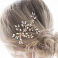 Ivory & Silver Pearl Rhinestones Detailing Hair Comb