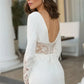 Elegant Lace Long Sleeves Wedding Dress With Split Front