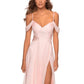 A-Line Misty Rose V Neck Sleeveless Maxi Bridesmaid Dress