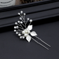 Ivory Leaves and Pearl Wedding Hair Pin