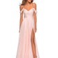 A-Line Misty Rose V Neck Sleeveless Maxi Bridesmaid Dress