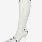 Bright Leather Pointed Toe Stiletto Knee High Boots