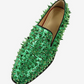 Men's Glitter Round Toe Spike Loafers Party Shoes