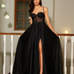 Princess Applique Spaghetti Straps Sleeveless Floor-Length Dress