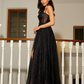 Princess Applique Spaghetti Straps Sleeveless Floor-Length Dress