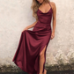 A-Line Spaghetti Straps Sleeveless Floor-Length With Ruffles Dress